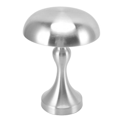 Table Lamp Rechargeable Mushroom Shape 3 Speed Color Temperature Touch Stepless Dimming Night Light for Home Silver
