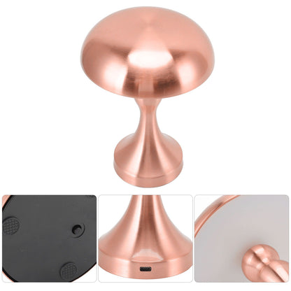 Table Lamp Rechargeable Mushroom Shape 3 Speed Color Temperature Touch Stepless Dimming Night Light for Home Copper