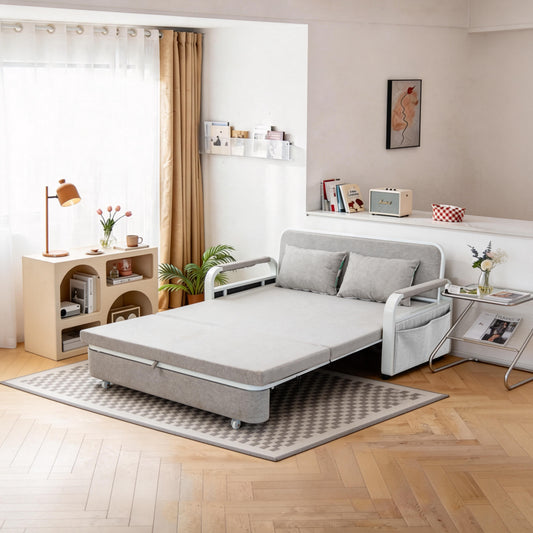 2 In 1 Sofa Bed Beneath Foldable Carbon Hidden Storage Sofa - 128cm
