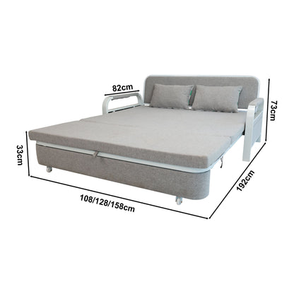 2 In 1 Sofa Bed Beneath Foldable Carbon Hidden Storage Sofa - 128cm