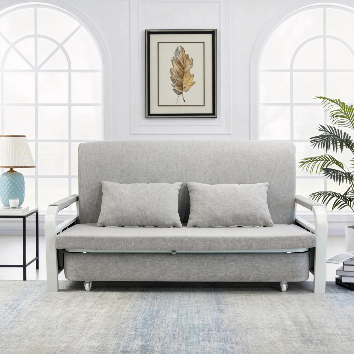 2 In 1 Sofa Bed Beneath Foldable Carbon Hidden Storage Sofa - 158cm