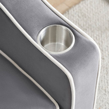 Single-seater sofa bed, equipped with USB ports and a phone holder - Beige
