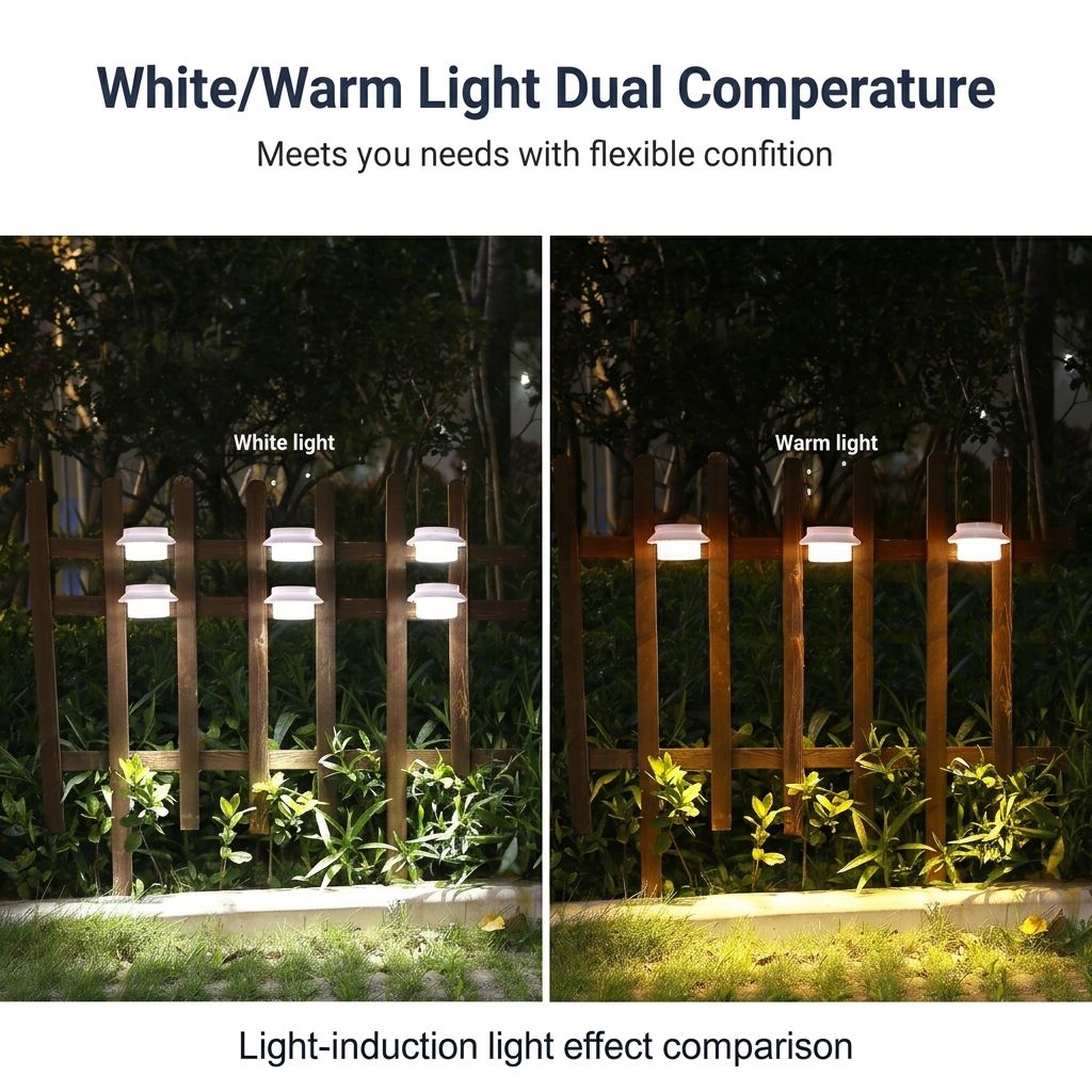 Solar Powered Smart Wall Light with Auto Dusk-to-Dawn Sensor, IP65 Waterproof Fence & Garden Accent Lighting, Available in 3000K Warm White or 6000K Cool White, Ideal for Patio, Pathway, and Courtyard Ambient Glow (16PCS, White Housing‑Warm White Light)
