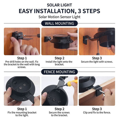 Solar Powered Smart Wall Light with Auto Dusk-to-Dawn Sensor, IP65 Waterproof Fence & Garden Accent Lighting, Available in 3000K Warm White or 6000K Cool White, Ideal for Patio, Pathway, and Courtyard Ambient Glow (8PCS, Black Housing‑Cool White Light)
