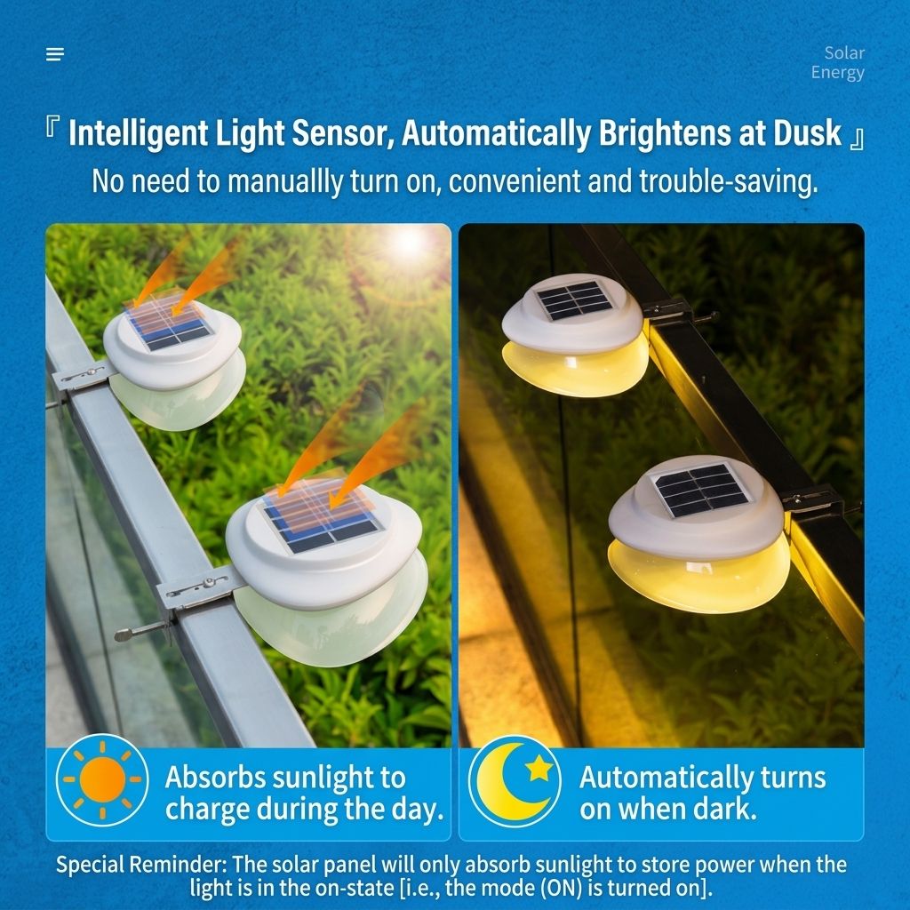 Solar Powered Fence Light with Durable ABS+PC Housing, Monocrystalline Silicon Panel, and Adjustable Mounting Clip for Outdoor Garden, Patio, Deck, and Walkway Illumination in Warm White or Cool White (16PCS, Black Housing‑Warm White Light)