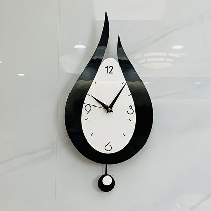 Black Teardrop Wall Clock Modern Clock Silent Wall Clock Home Decor Office Decor