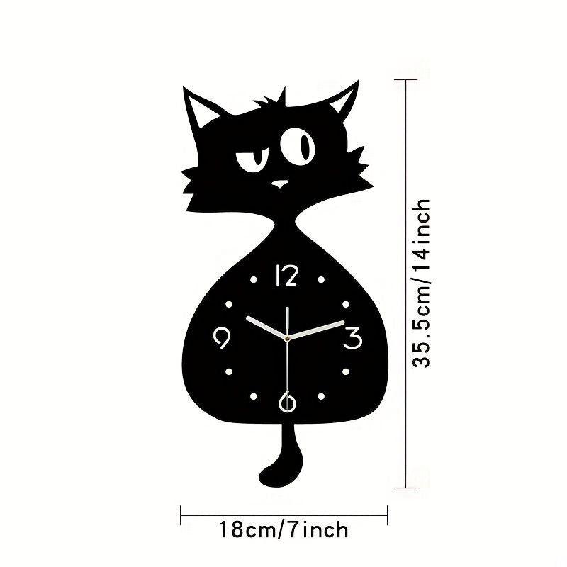 Black Gray Cat Wall Clock Unique Home Decor Silent Wall Clock Cat Decor Australia Modern