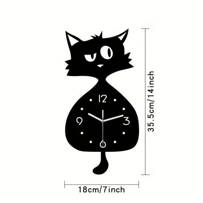 Black Gray Cat Wall Clock Unique Home Decor Silent Wall Clock Cat Decor Australia Modern