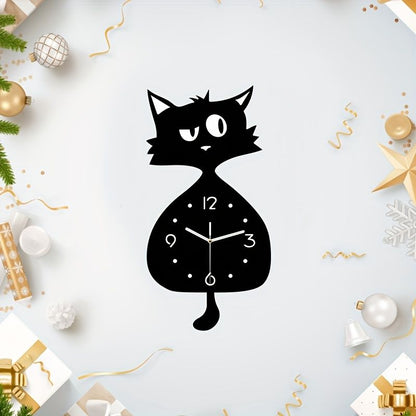Black Gray Cat Wall Clock Unique Home Decor Silent Wall Clock Cat Decor Australia Modern
