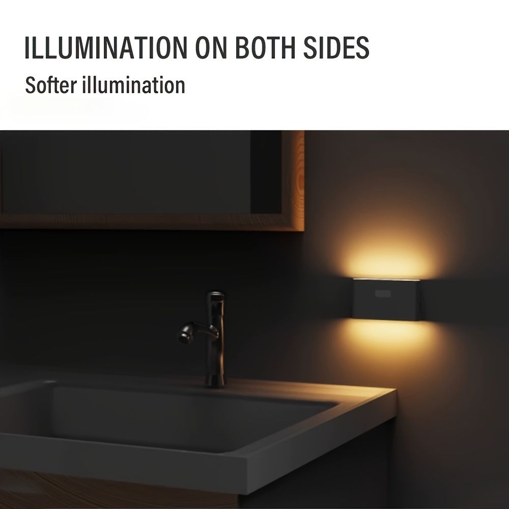 White Black Smart Sensor Night Light USB Charging Night Light Automatic Night Light Ambient