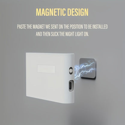 White Black Smart Sensor Night Light USB Charging Night Light Automatic Night Light Ambient