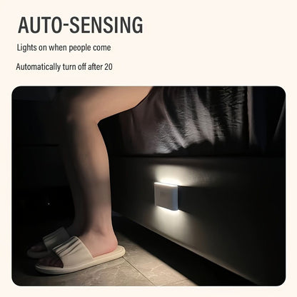 White Black Smart Sensor Night Light USB Charging Night Light Automatic Night Light Ambient