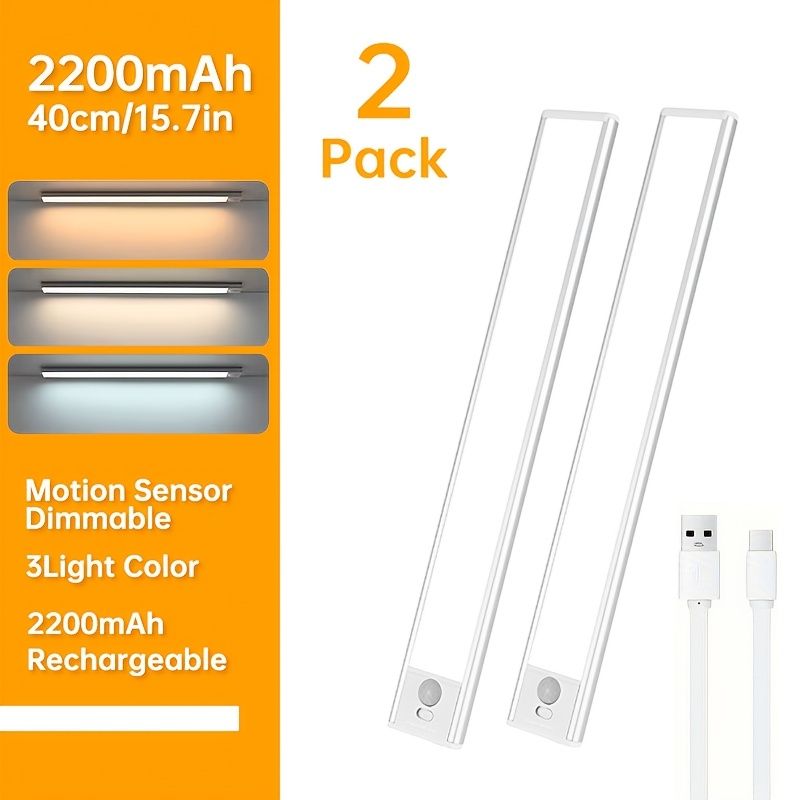 Silver Gold Motion Sensor Night Light Rechargeable LED Night Light Dimmable Night Light 3