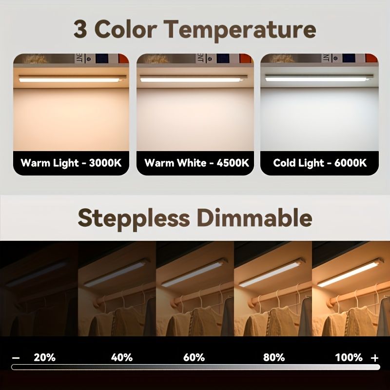 Silver Gold Motion Sensor Night Light Rechargeable LED Night Light Dimmable Night Light 3