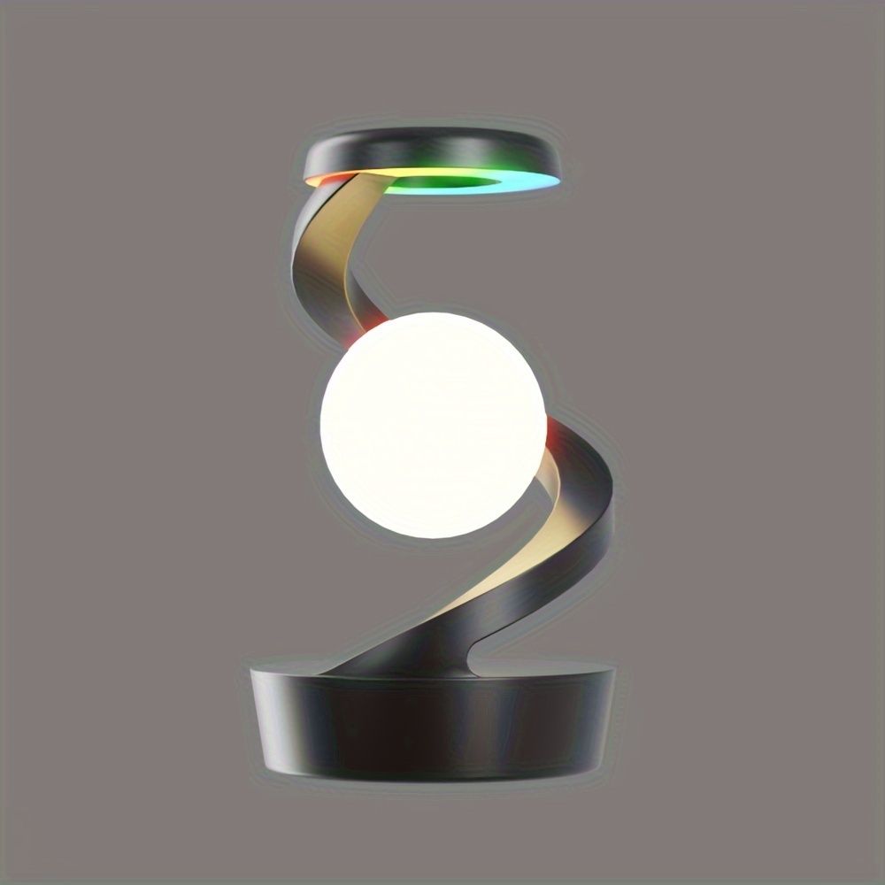 Gray Modern Night Light Spiral Design LED Night Light Ambient Lighting Wireless