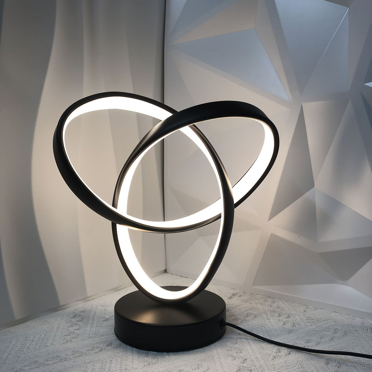 Black Red Modern Table Lamp Intertwined Ring Lamp Ambient Lighting Home Decor Light
