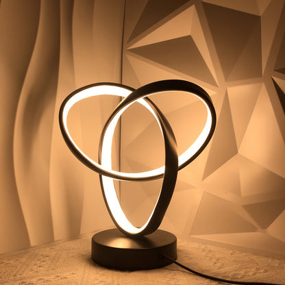 Black Red Modern Table Lamp Intertwined Ring Lamp Ambient Lighting Home Decor Light