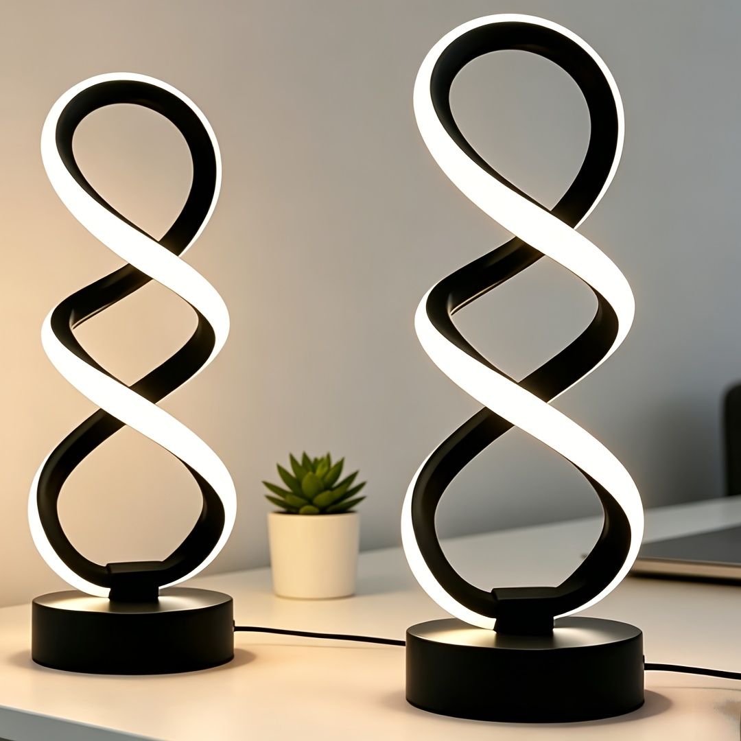 White Infinity-Shaped Night Light 2-Pack Night Light Ambient Lighting Modern Home