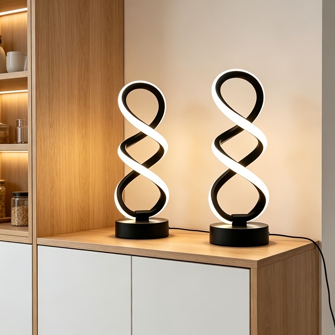 White Infinity-Shaped Night Light 2-Pack Night Light Ambient Lighting Modern Home