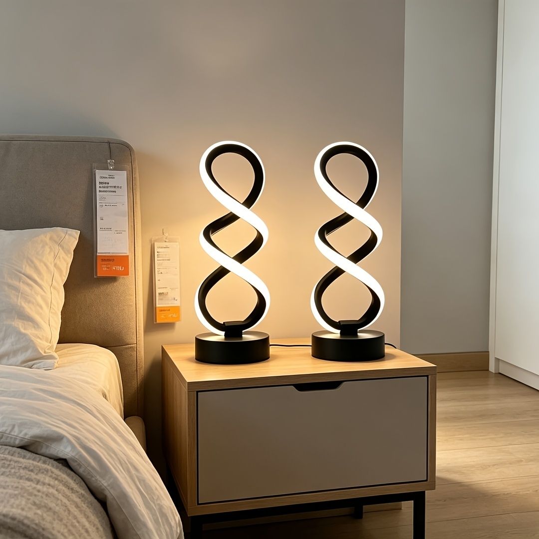 White Infinity-Shaped Night Light 2-Pack Night Light Ambient Lighting Modern Home