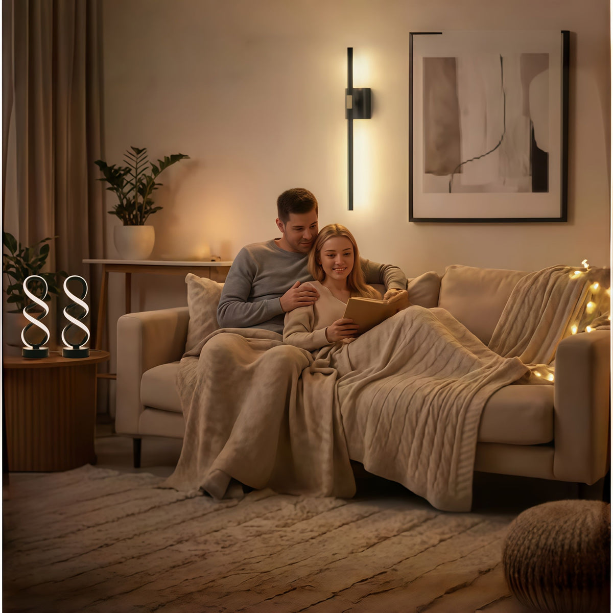 White Infinity-Shaped Night Light 2-Pack Night Light Ambient Lighting Modern Home