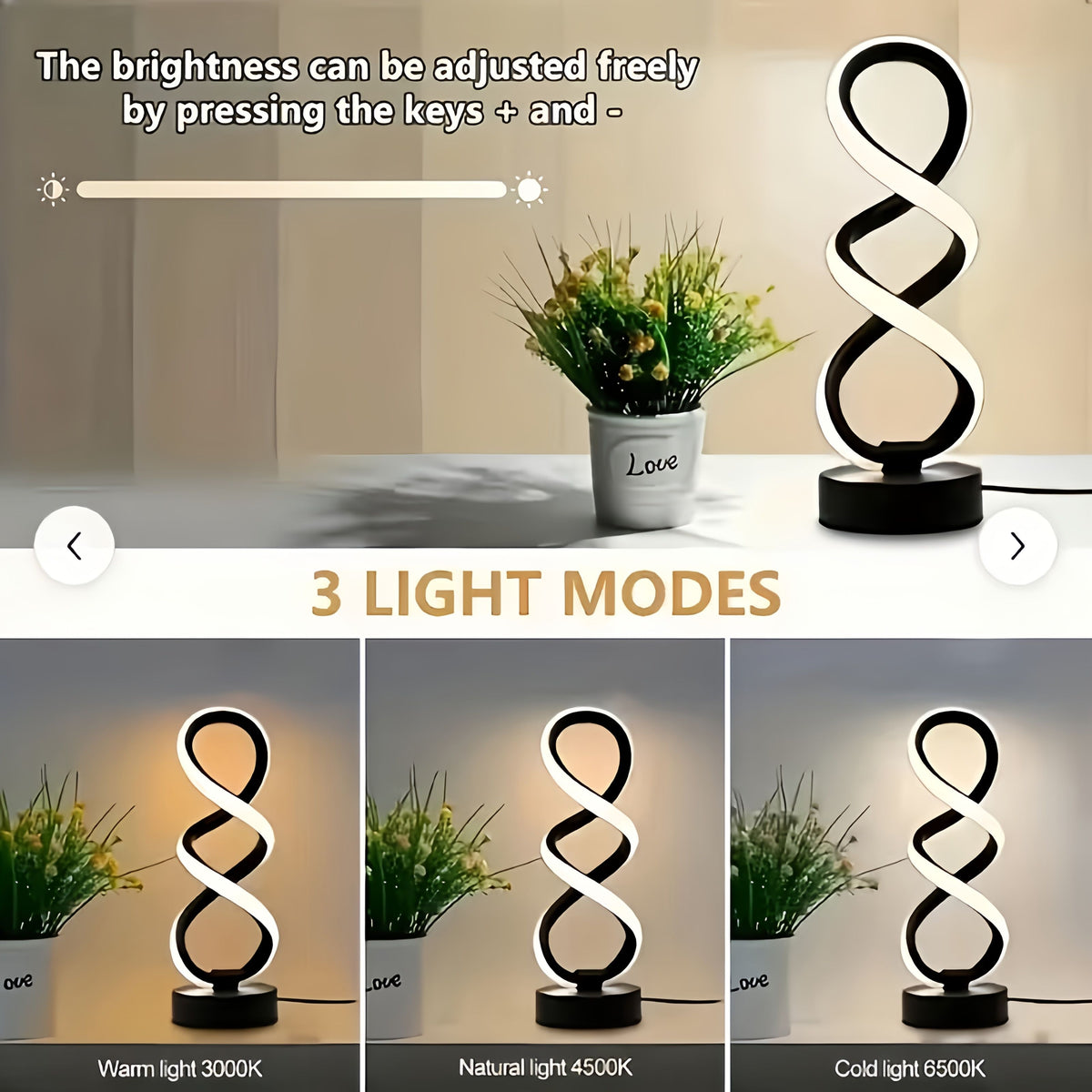White Infinity-Shaped Night Light 2-Pack Night Light Ambient Lighting Modern Home