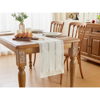 2 pack tablecloth with Tassels, Fall tablecloth Rustic Farmhouse Table Runners for Bohemian Dining Bedroom Kitchen Decor 12x48 Inches（only tablecloth）