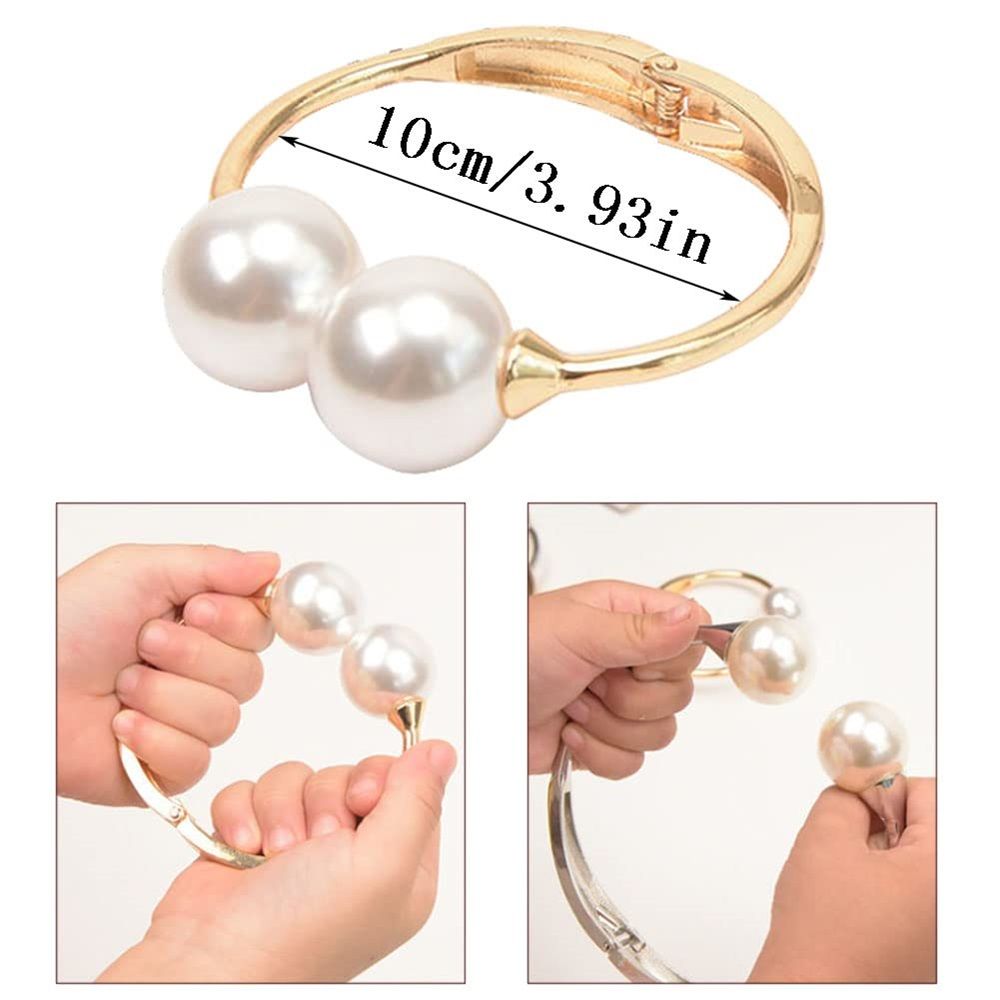 Curtain Tiebacks, Pearl Bracelet Decorative Curtain Tie Backs Wrist can be Worn 2Pcs Window Curtain Tieback for Home Office Decor Drapery Curtain holdbacks with Ties (Gold)