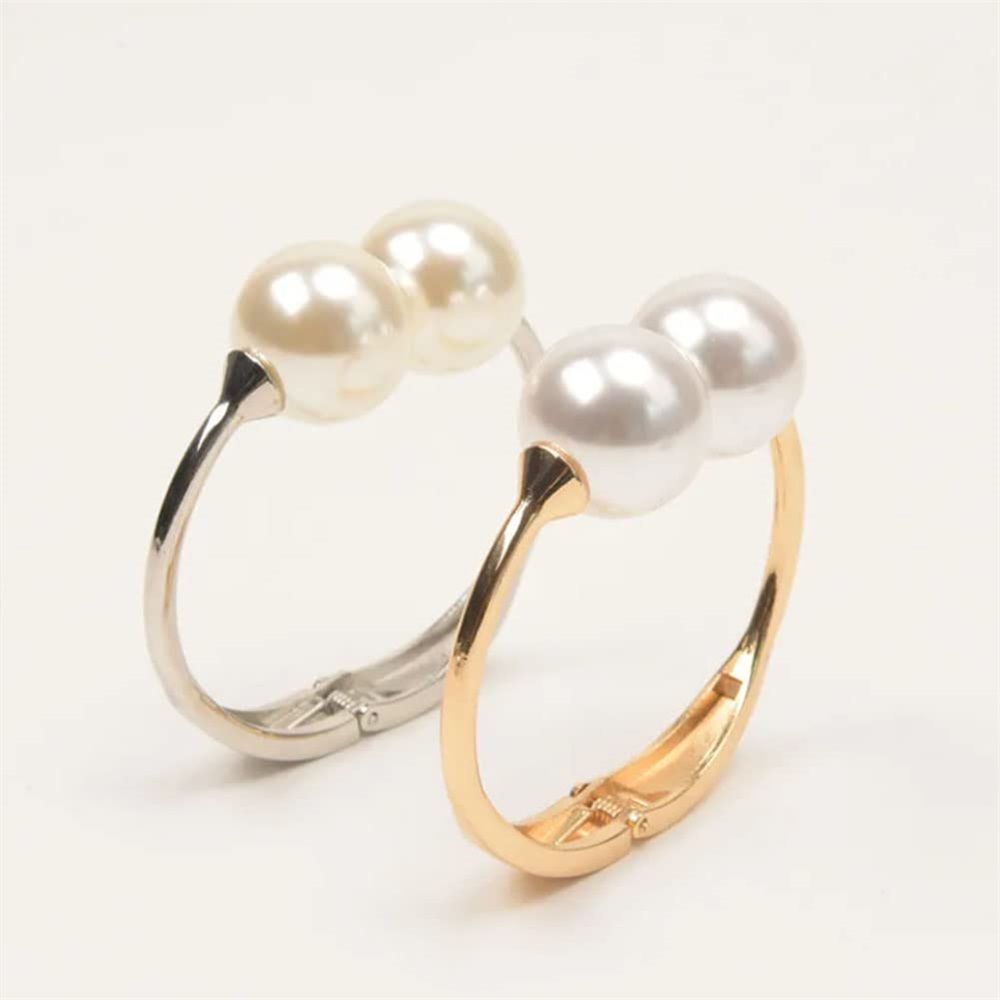 Curtain Tiebacks, Pearl Bracelet Decorative Curtain Tie Backs Wrist can be Worn 2Pcs Window Curtain Tieback for Home Office Decor Drapery Curtain holdbacks with Ties (Gold)