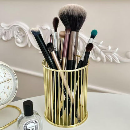Metal Pen Holder Cup for Desk Makeup Brushes Pencil Holders Home Office Organizer , Makeup Brushes Cup, Pencil Holders, Office&Home Organizer, Gold
