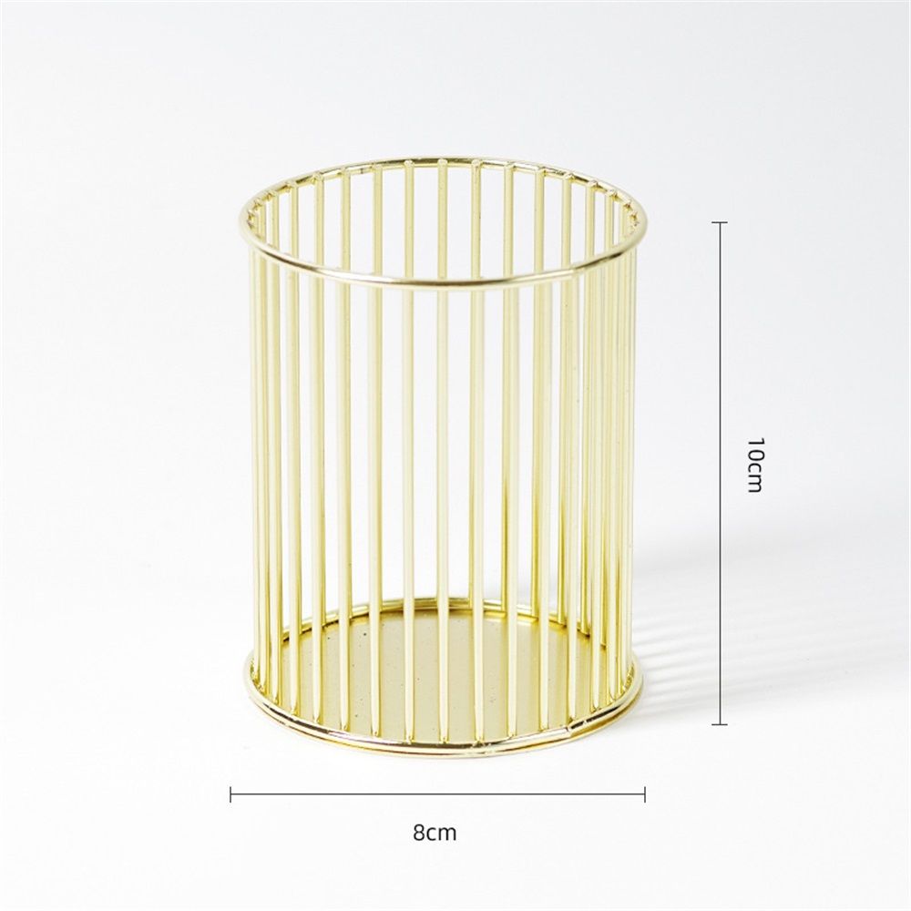 Metal Pen Holder Cup for Desk Makeup Brushes Pencil Holders Home Office Organizer , Makeup Brushes Cup, Pencil Holders, Office&Home Organizer, Gold
