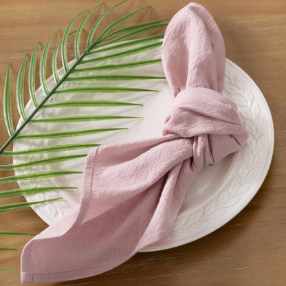 Fall Thanksgiving Washable Reusable Bulk Linen Cotton Napkins Set of 4 16"x16" for Wedding Party Bridal Baby Birthday Dining Table Decorations（dusty pink）
