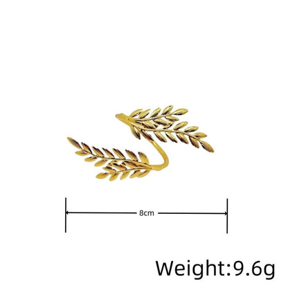 Gold Napkin Rings Set of 12 Metal Napkin Holder for Table Wheat Sheaf Napkin Rings for Dinning Table Parties