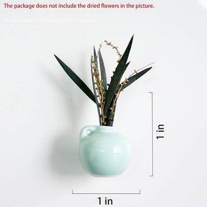 8PCS Cute Mini Ceramic Vase Magnets for Fridge, Mini Bud Vases Magnetic, Tiny 3D Plant Vase for Refrigerator Decoration Kitchen Locker Kitchen Office