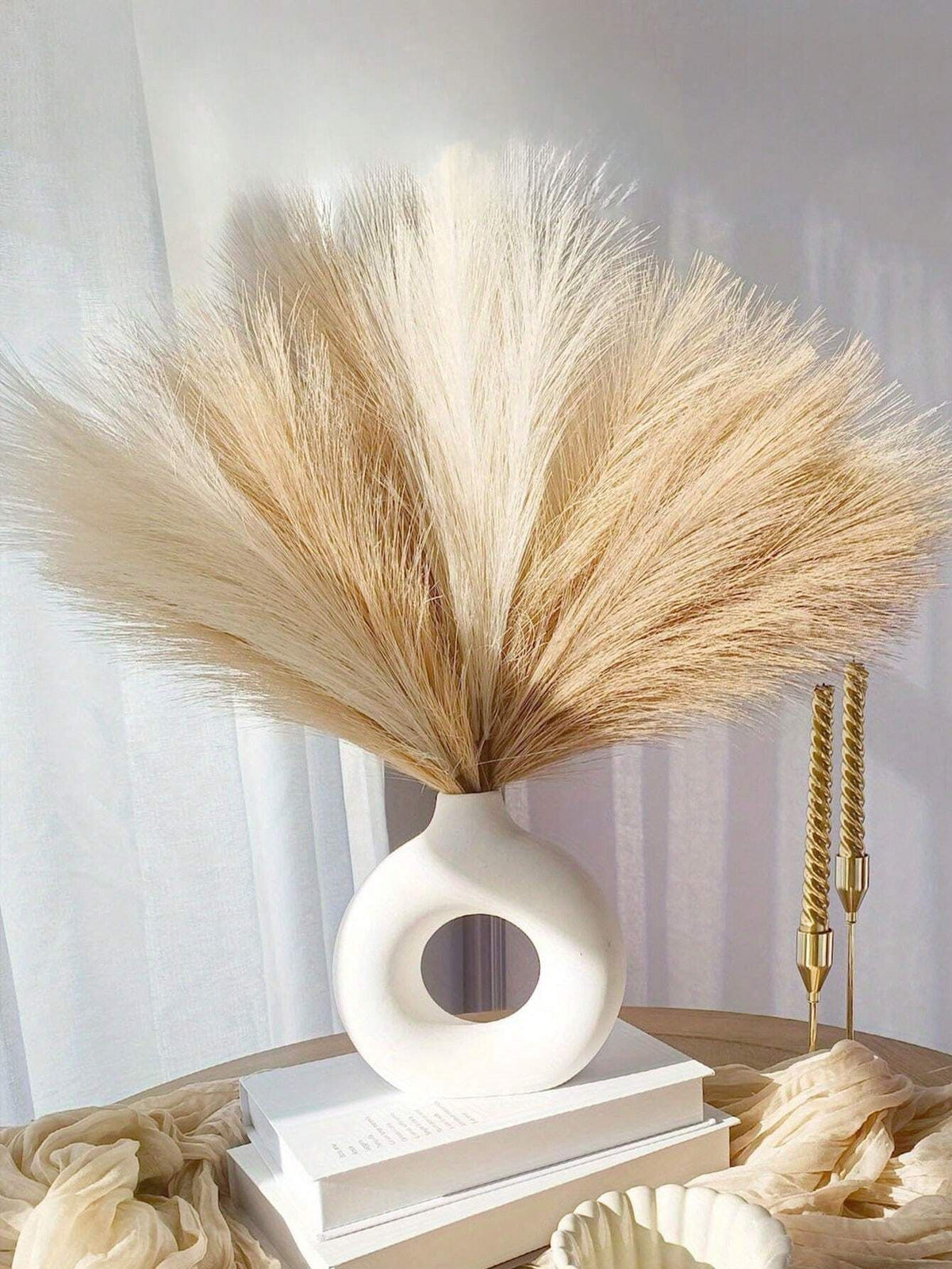 18pcs 21.65in Large Artificial Pampas Grass Bohemian Style Room Decorative Plants Faux Reed Grass For Autumn Vase Filler Home Table Wedding Party Decor