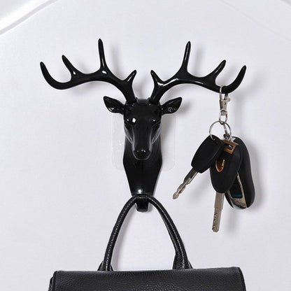 3 Pack Elephant Head / Deer Head Single Wall Hook/Hanger Animal Shaped Coat Hat Hook Heavy Duty, Rustic, Decorative Gift (Deer)