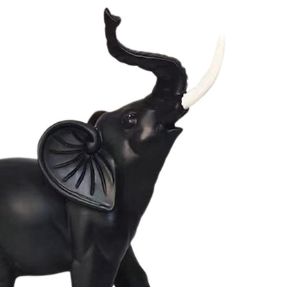 Desktop Figurines Resin Sculpture Feng Shui Decor Collections Elephant Statue Animal Figurine for Dining Room Office Holidays