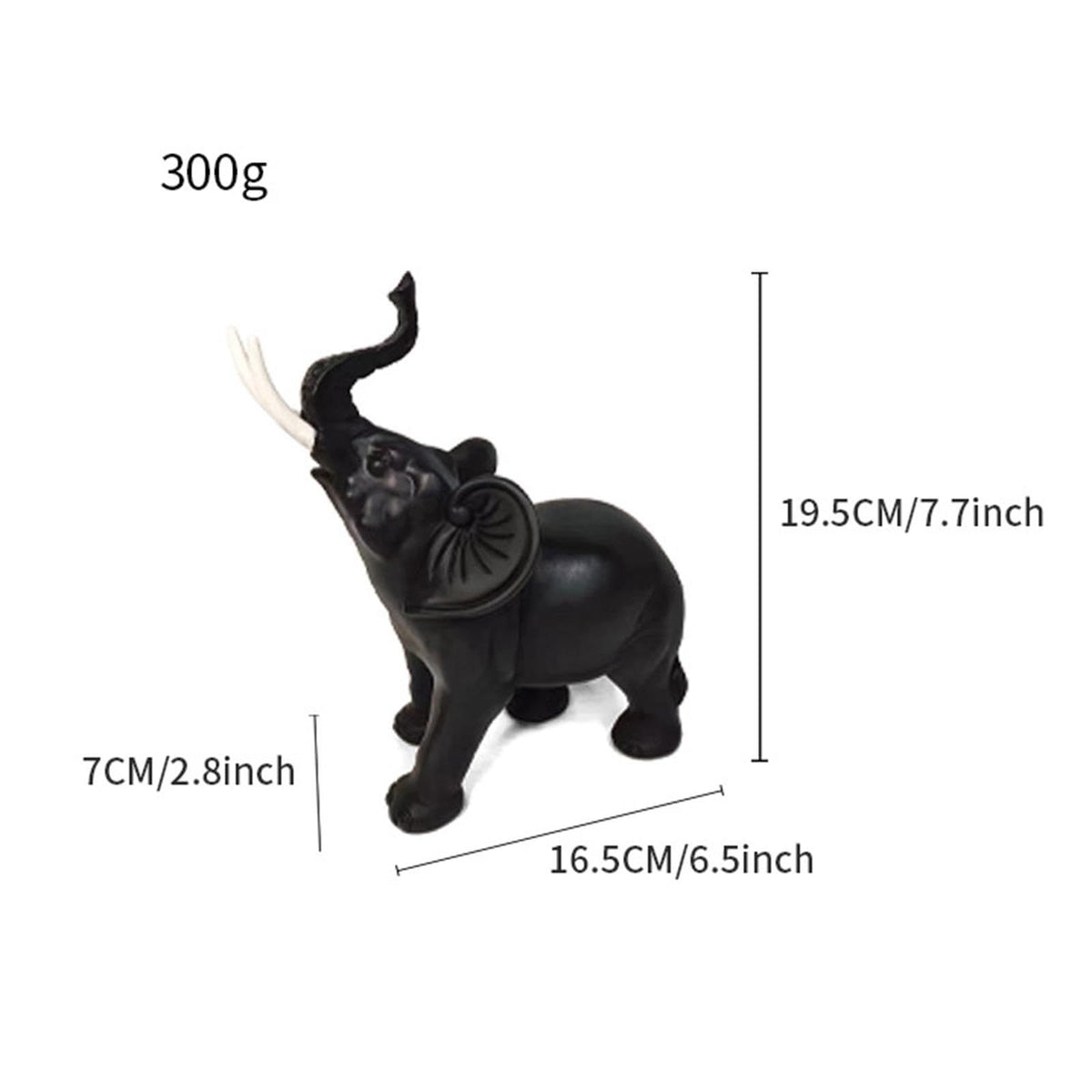 Desktop Figurines Resin Sculpture Feng Shui Decor Collections Elephant Statue Animal Figurine for Dining Room Office Holidays