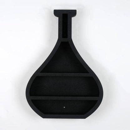 Newest Wall Mounted Floating Shelves Wooden Vase Crystal Wall Shelf Black Creative Crystal Holder Essential Oil Display