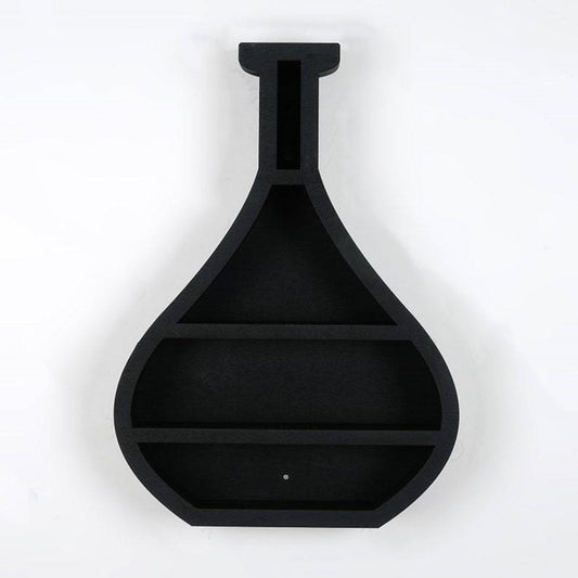 Newest Wall Mounted Floating Shelves Wooden Vase Crystal Wall Shelf Black Creative Crystal Holder Essential Oil Display