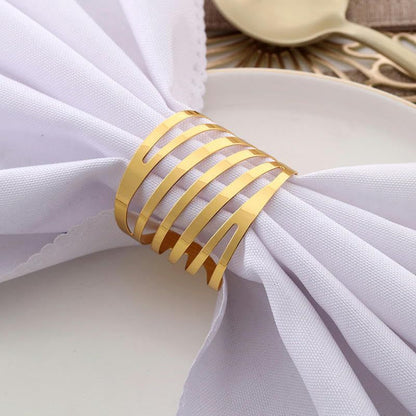 2pcs Napkin Rings of Hollow Metal Napkin Buckles Gold Napkin Rings Hotel Table Cloth Rings Gold Gold Finish
