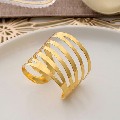 2pcs Napkin Rings of Hollow Metal Napkin Buckles Gold Napkin Rings Hotel Table Cloth Rings Gold Gold Finish