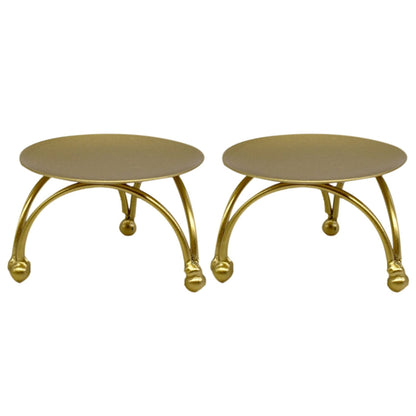 2 pcs European Style Iron Plate Candle Holder Pillar Base Gift Dinner Table Decoration, Candle Stand for Wax Candles