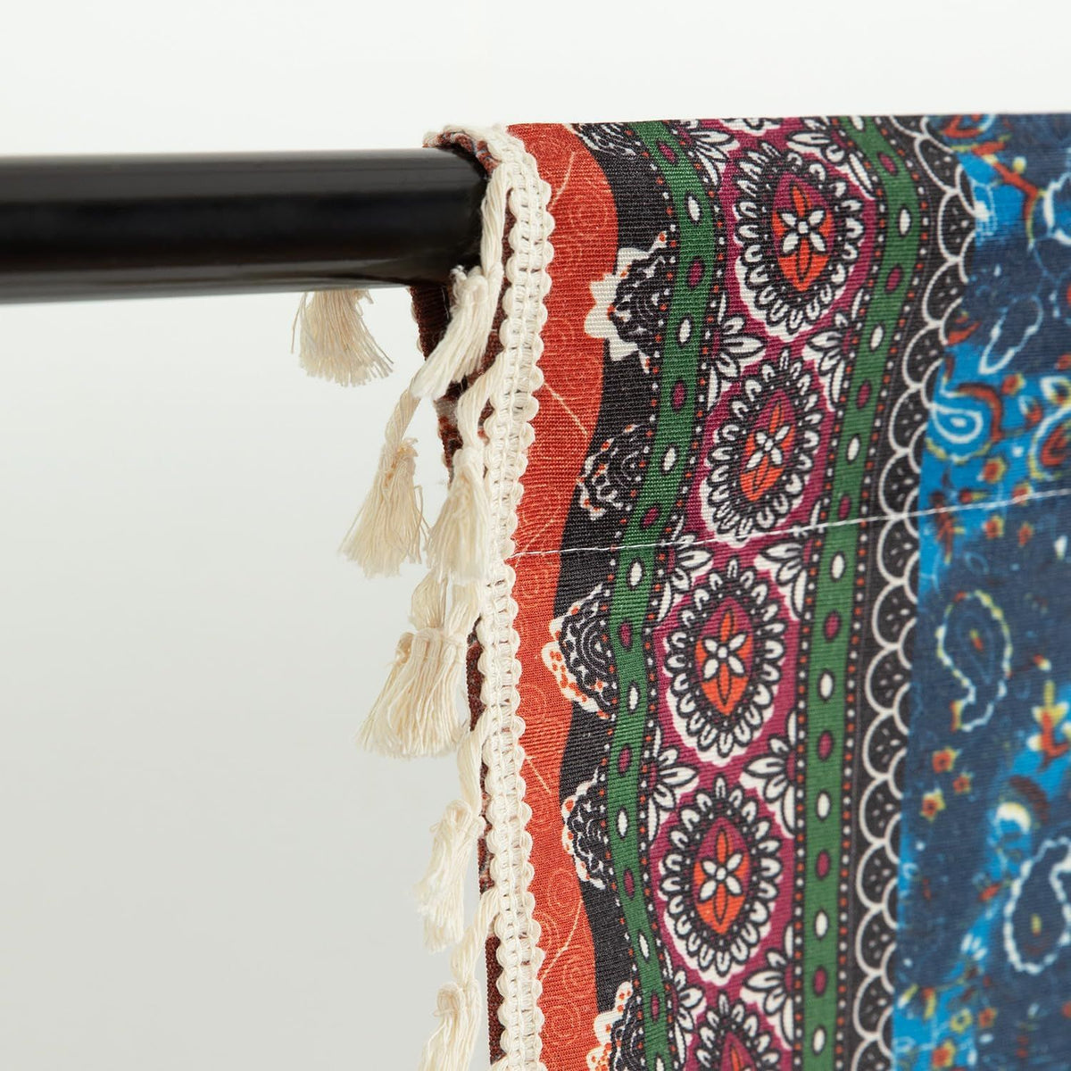 Indian Boho Curtain Ethnic Striped Curtain Tribal Hippy 1Panel Door Curtain Rod Pocket Semi-Blackout Curtain for Living Room