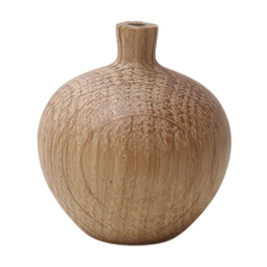 Handcrafted Wooden Vase | Natural Brown Home Decor | 5x4.5x4.5cm Rustic Flower Holder | Feng Shui Decor Piece | Living Room Centerpiece