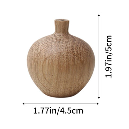 Handcrafted Wooden Vase | Natural Brown Home Decor | 5x4.5x4.5cm Rustic Flower Holder | Feng Shui Decor Piece | Living Room Centerpiece
