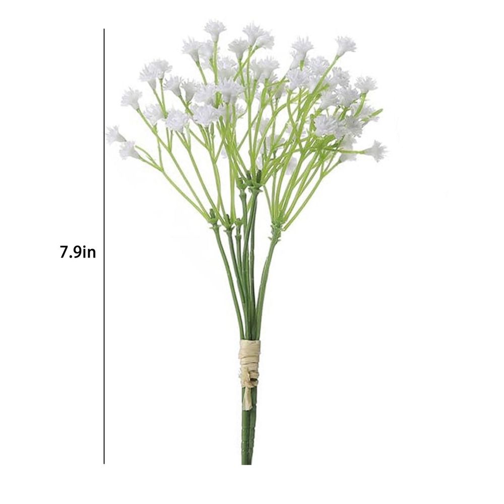 4 Pcs Artificial Baby Breath Flowers Fake Gypsophila Bouquet - Plastic Faux Floral Stems for Vase - Home Wedding Party Table Centerpiece Arch Decor Craft Supply Set of 4