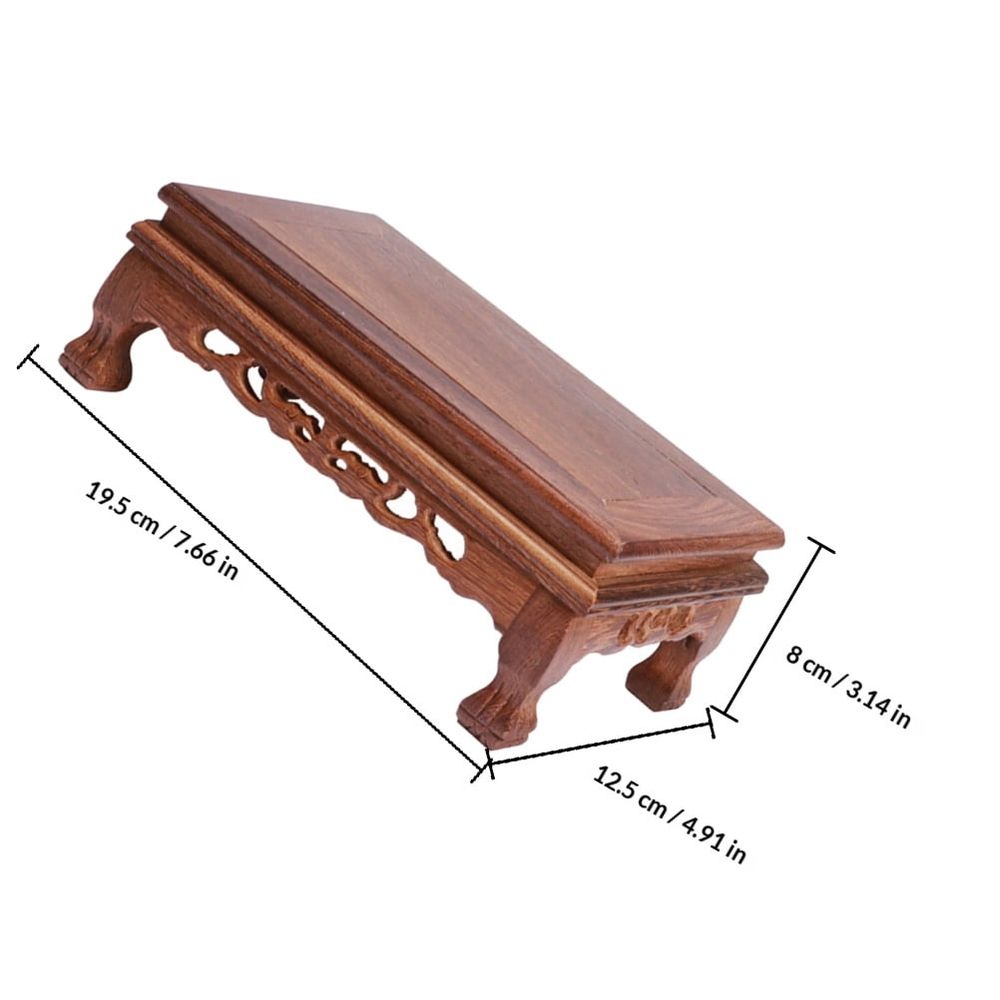 Sturdy Rectangular Wooden Base Stand for Flower Vase Crystal Ball and Oriental Furniture Display