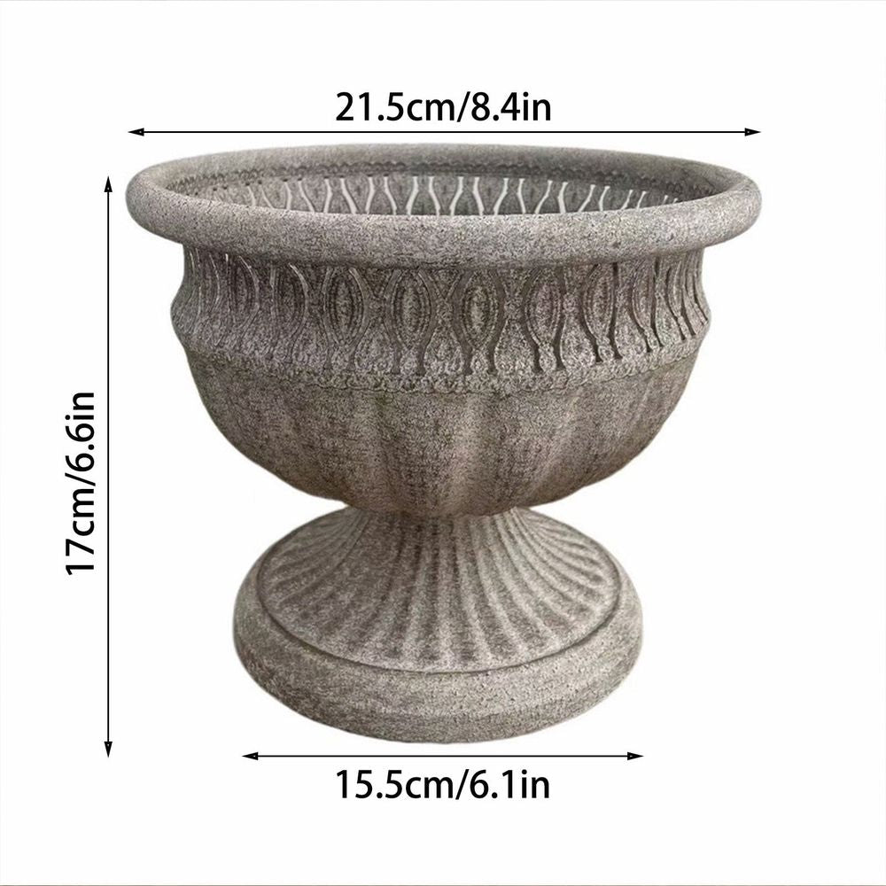 Antique European Iron Urn Planter for Outdoor Gardens Elegant Floor Vase Metal Decorative Jars for Garden Decor