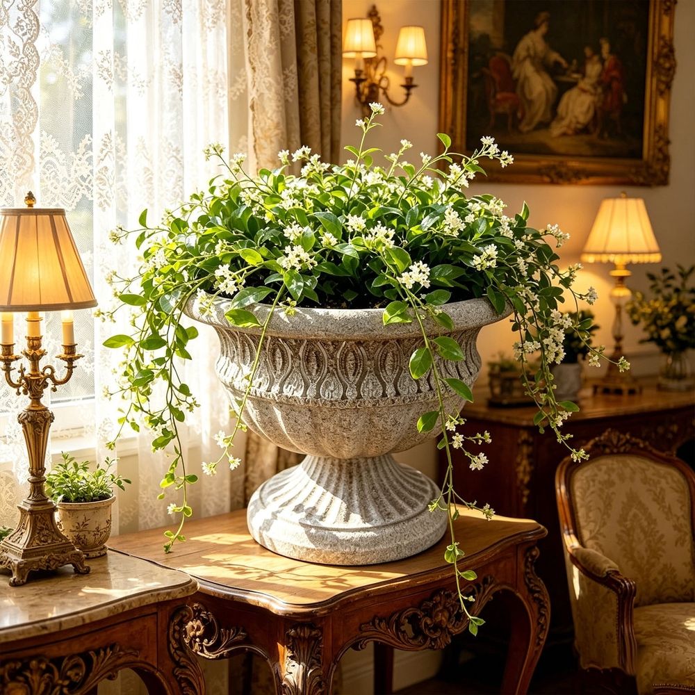 Antique European Iron Urn Planter for Outdoor Gardens Elegant Floor Vase Metal Decorative Jars for Garden Decor